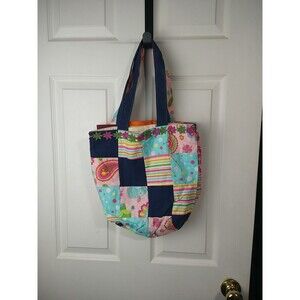 Handmade Tote/Shopping Bags New patchwork multi print handle lined 2 pack handle